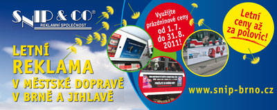 Letní reklama v MHD v Brně a Jihlavě